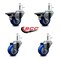 Service Caster 3'' Blue Poly Wheel Swivel 7/16'' Grip Ring Stem Caster Set 2 Brakes, 4PK GR20S314-PPUB-BLUE-PLB-716138-2-S-2 - alternate 2